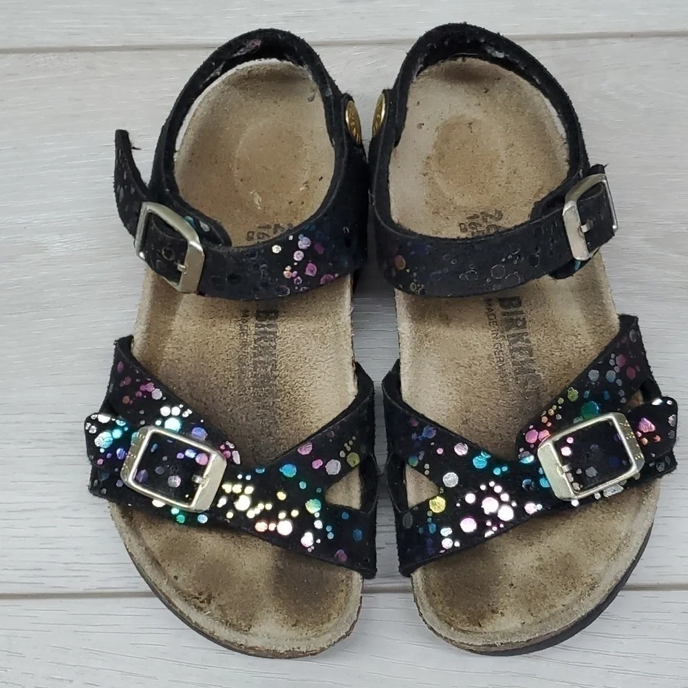 Birkenstock Kids Girls Rio Mozaic Ankle Leather Strap Sandals shoes sz 26/C3
